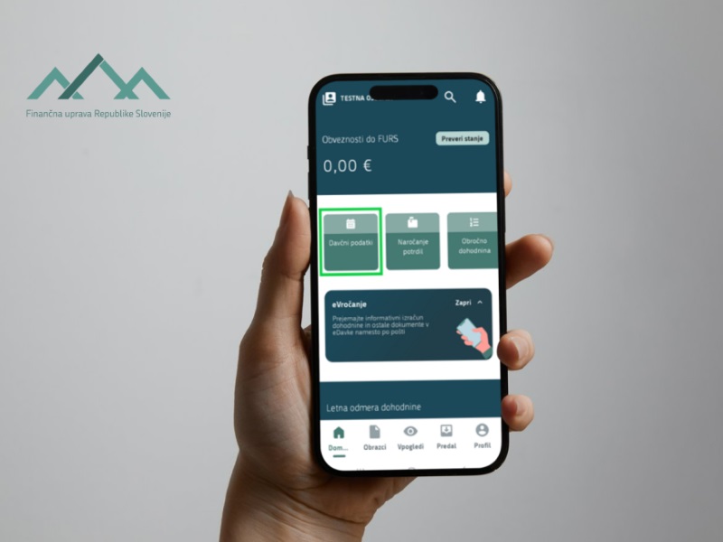 Vpogled v davčne podatke prek telefona.