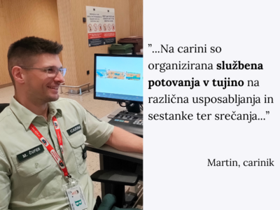 Na sliki je Martin, ki na F U R S dela kot carinik.