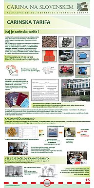 Plakat z naslovom "Carinska tarifa".