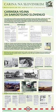 Plakat z naslovom "Carinska vojna za samostojno Slovenijo".