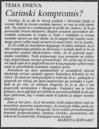 Časopisni članek o takratnem napetem dogajanju na mejnih prehodih med slovensko in zvezno oblastjo.