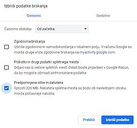 Brisanje predpomnilnika v brskalniku Chrome